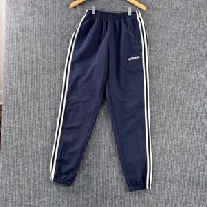 Adidas Navy Track Pants Mens S 90s Y2K Streetwear Striped Joggers Athleisure